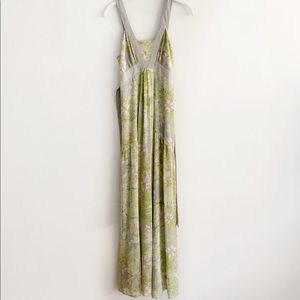 jessica simpson floral print chiffon empire waist maxi dress • size 2